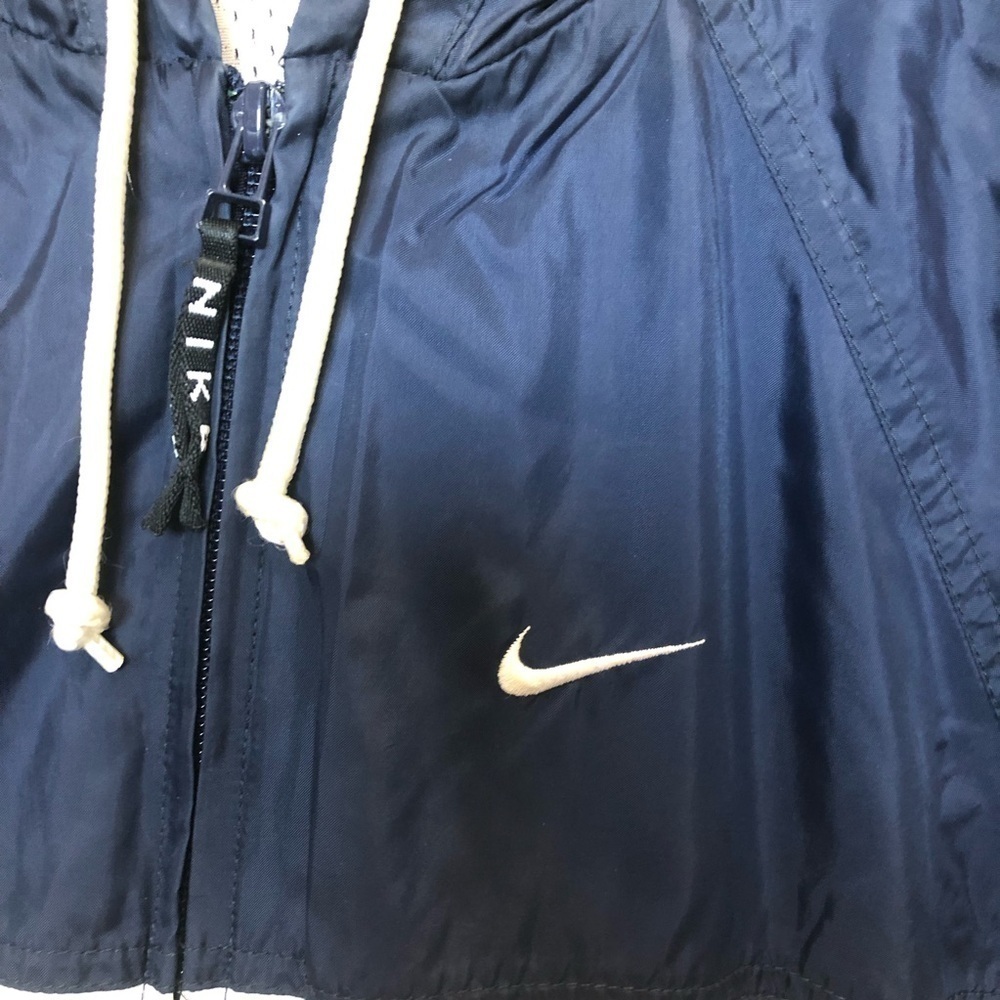 Vintage Nike woman’s size large 12-14 navy and white lined 1/4 zip windbreaker - Picture 5 of 10